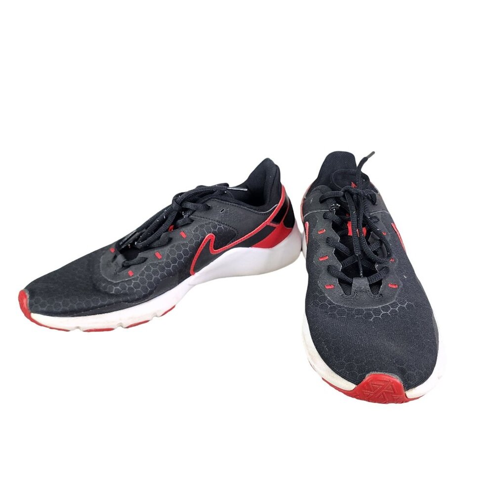 Mens Black & Red Nike Legend Essential 2 Shoes Athletic Trainers Size 11